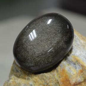 31.38克拉天然黑色黑曜石，椭圆形切割，26.6×19.6毫米，不透明