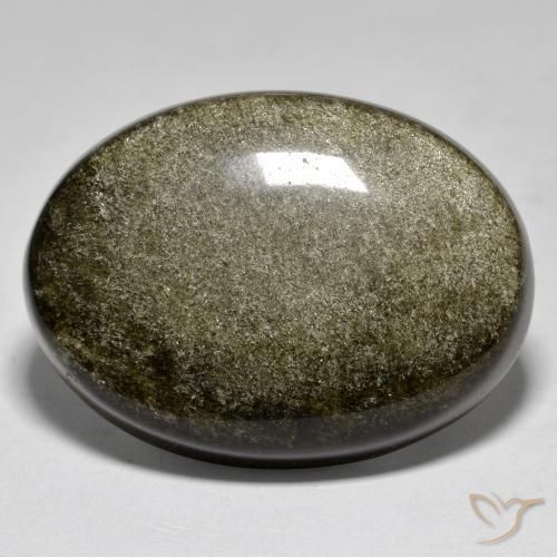 27.68ct 天然 彩色 黑曜石, 椭圆形, 不透明
