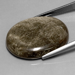 23.77克拉天然黑曜石，椭圆形切割，不透明