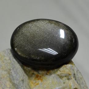 30.72克拉天然黑色黑曜石，椭圆形切割，27.6×20.4毫米，不透明
