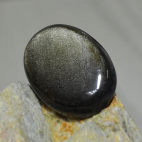 30.72克拉天然黑色黑曜石，椭圆形切割，27.6×20.4毫米，不透明