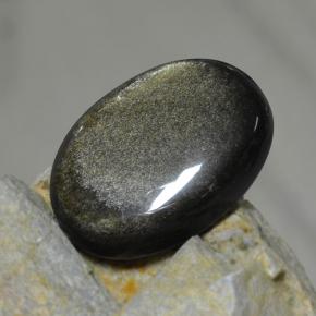 30.72克拉天然黑色黑曜石，椭圆形切割，27.6×20.4毫米，不透明