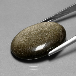 18.91克拉天然黑曜石，椭圆形切割，不透明