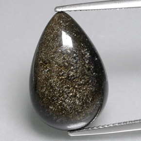 8.26克拉天然黄色黑曜石，梨形，18.7×12.5毫米，不透明