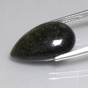8.26克拉天然黄色黑曜石，梨形，18.7×12.5毫米，不透明