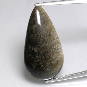 12.96克拉天然黄色黑曜石，梨形，26.8×14.6毫米，不透明