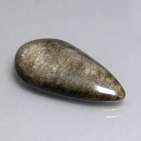 12.96克拉天然黄色黑曜石，梨形，26.8×14.6毫米，不透明