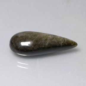 10.83克拉天然黄色黑曜石，梨形，25.8×11.1毫米，不透明