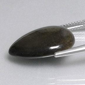 8.74克拉天然黑色黑曜石，梨形，19.1×14.7毫米，不透明