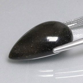 11.16克拉天然黑曜石，梨形，不透明