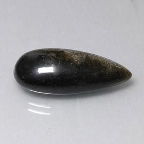 12.11克拉天然黑色黑曜石，梨形，25×11.8毫米，不透明