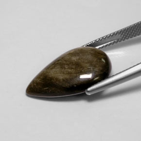 7.12克拉天然黑曜石，梨形，不透明