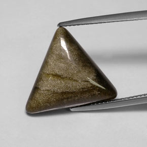 8.68克拉天然黄色黑曜石，三角形，18.2×16.9毫米，不透明