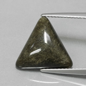 4.65克拉天然黑曜石，胖三角形，不透明