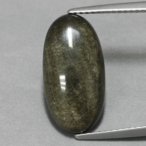 4.73克拉天然黄色黑曜石，椭圆形切割，17.4×9毫米，不透明