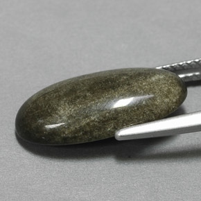 4.73克拉天然黄色黑曜石，椭圆形切割，17.4×9毫米，不透明