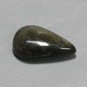 6.97克拉天然黄色黑曜石，梨形，17.4×11.1毫米，不透明
