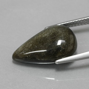 6.97克拉天然黄色黑曜石，梨形，17.4×11.1毫米，不透明