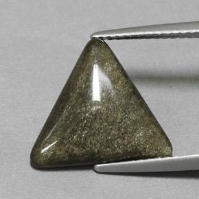 3.29克拉天然黄色黑曜石，三角形，14.4×13.1毫米，不透明