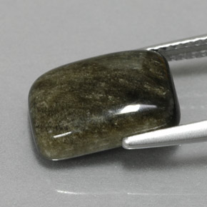 3.85克拉天然黑曜石，狭长方形，不透明