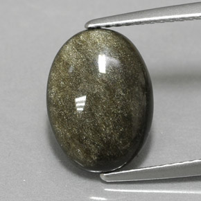 3.01克拉天然黄色黑曜石，椭圆形切割，12.5×9.2毫米，不透明