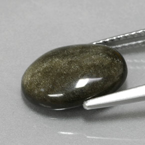 3.01克拉天然黄色黑曜石，椭圆形切割，12.5×9.2毫米，不透明