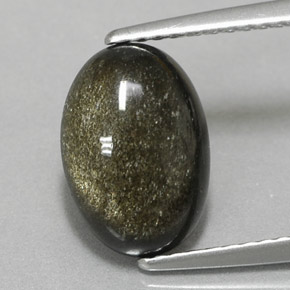 2.56克拉天然黄色黑曜石，椭圆形切割，11.2×7.8毫米，不透明