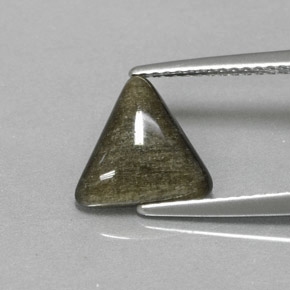 1.67克拉天然黑曜石，胖三角形，不透明