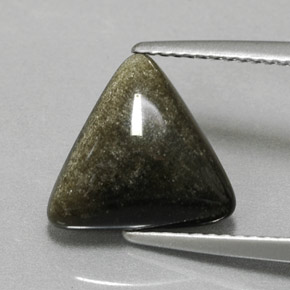 2.99克拉天然黑曜石，胖三角形，不透明