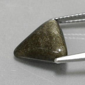 2.99克拉天然黑曜石，胖三角形，不透明