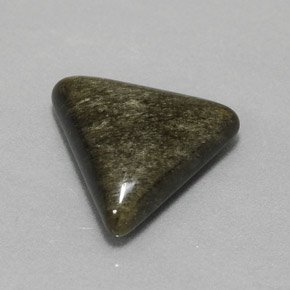 4.05克拉天然黄色黑曜石，三角形，13.5×12.4毫米，不透明