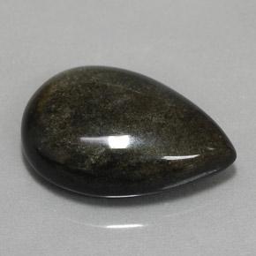 10.85克拉天然黑色黑曜石，梨形，19.8×13.7毫米，不透明