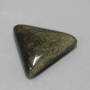 6.16克拉天然黄色黑曜石，三角形，16.1×14.9毫米，不透明
