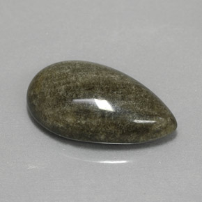 6.42克拉天然黄金色黑曜石，梨形，18.3×10.6毫米，不透明