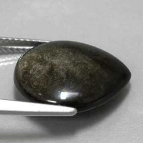 8.58克拉天然黄色黑曜石，梨形，16.5×16毫米，不透明
