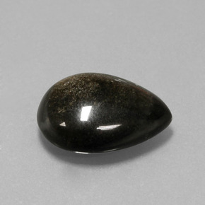 10.01克拉天然黄金色黑曜石，梨形，18×14毫米，不透明