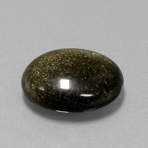 9.57克拉天然黄金色黑曜石，椭圆形切割，17.2×14.2毫米，不透明
