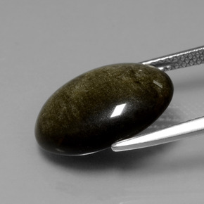 6.16克拉天然黑曜石，椭圆形切割，不透明