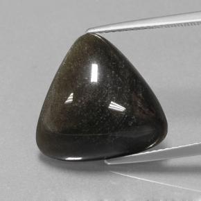 10.36克拉天然黑色黑曜石，三角形，17.3×16.5毫米，不透明