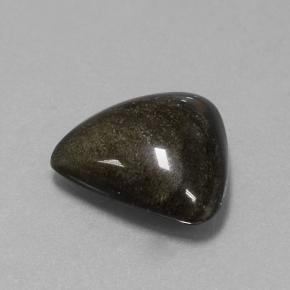 10.36克拉天然黑色黑曜石，三角形，17.3×16.5毫米，不透明