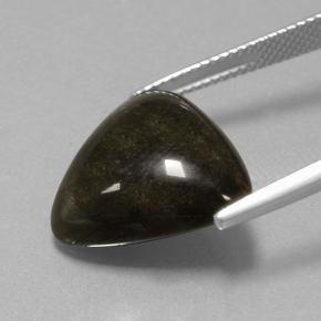 10.36克拉天然黑色黑曜石，三角形，17.3×16.5毫米，不透明