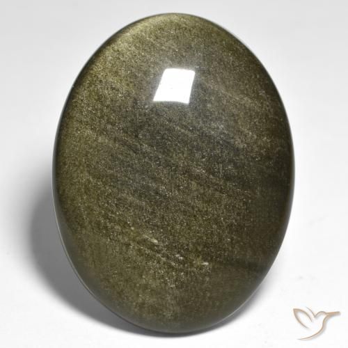 32.49ct 天然 彩色 黑曜石, 椭圆形, 不透明