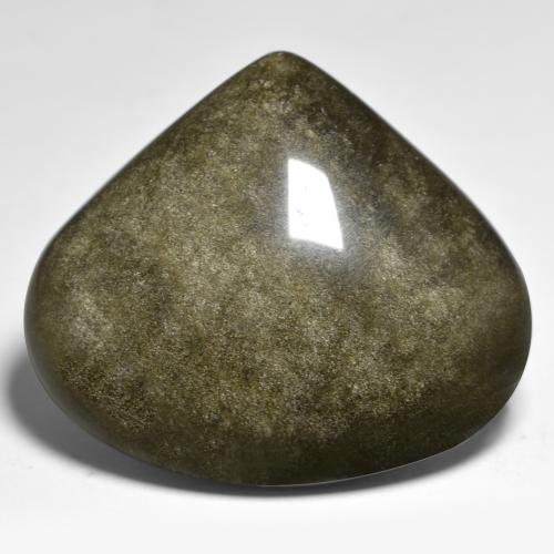 38.72克拉天然黑曜石，梨形，不透明