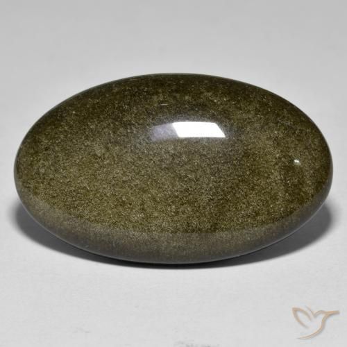 27.99ct 天然 黑色带金色光泽 黑曜石, 椭圆形, 不透明