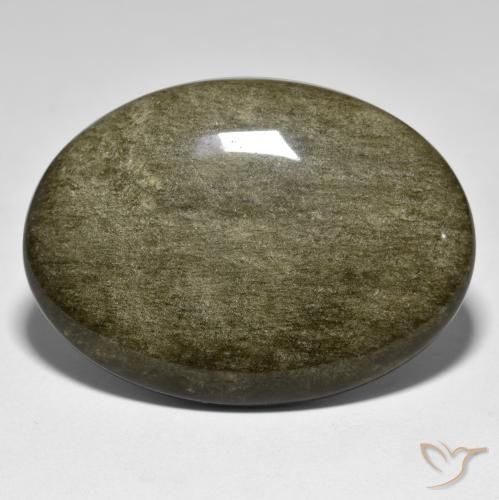 41.16ct 天然 黑色带金色光泽 黑曜石, 椭圆形, 不透明
