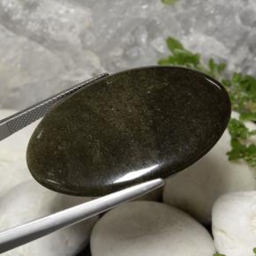 31.63克拉天然黑曜石，椭圆形切割，不透明