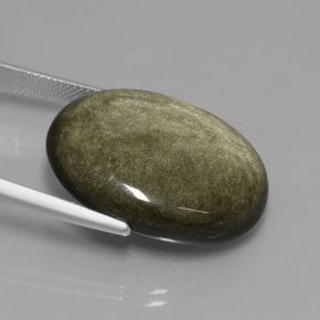 31.40克拉天然黑曜石，椭圆形切割，不透明