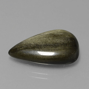 10.03克拉天然黄金色黑曜石，梨形，20.5×11.9毫米，不透明