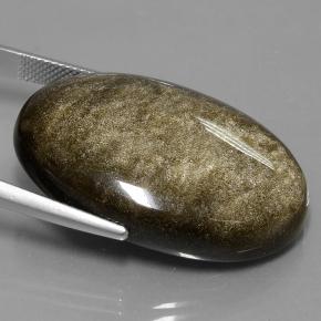 42.84克拉天然黑曜石，椭圆形切割，不透明