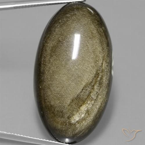 57.34ct 天然 彩色 黑曜石, 椭圆形, 不透明